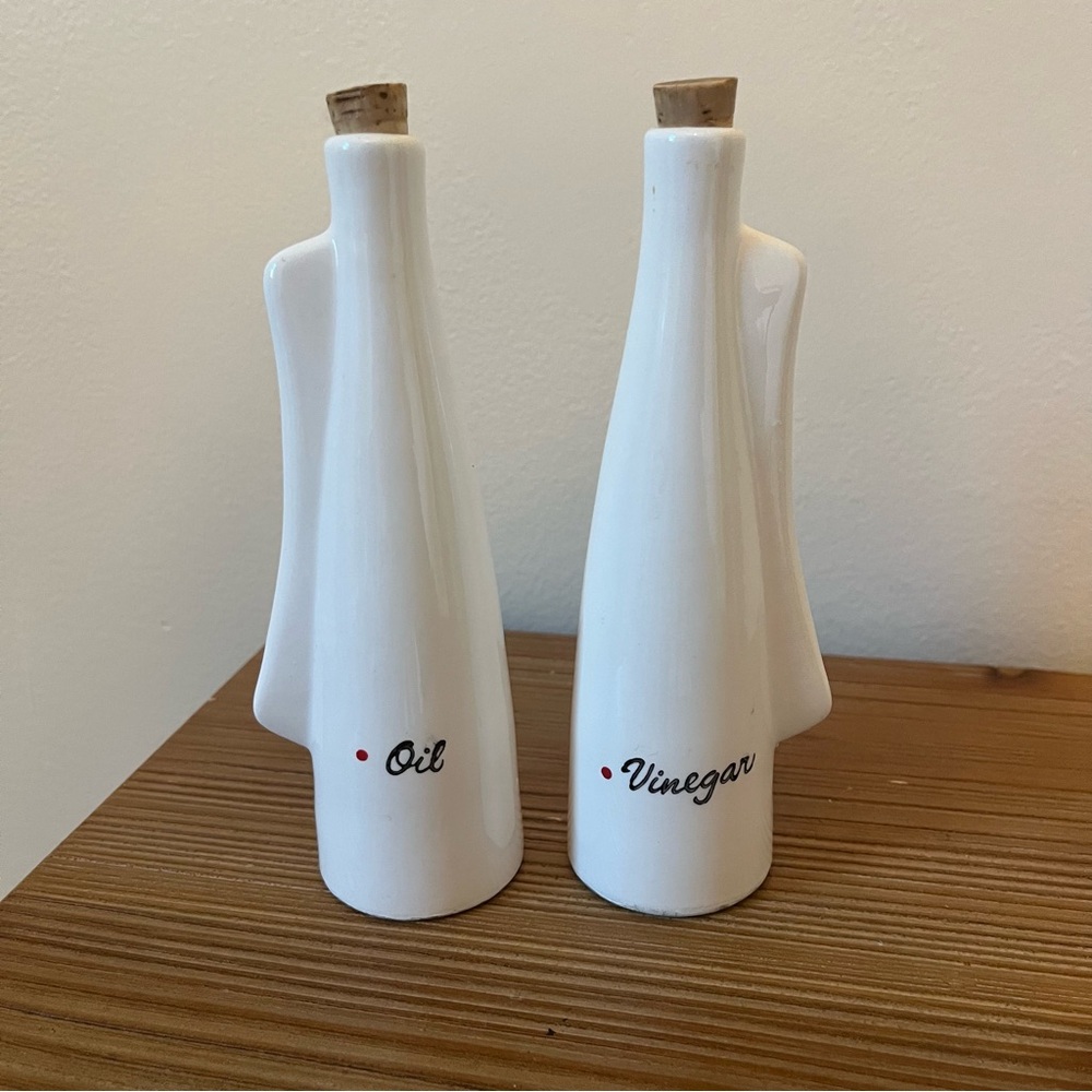 Vintage Porcelain Oil Vinegar Cruets Set MCM